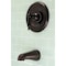 Kingston Brass Tub and Shower Faucet, Oil Rubbed Bronze, Wall Mount KB635NLTO - alternate 2